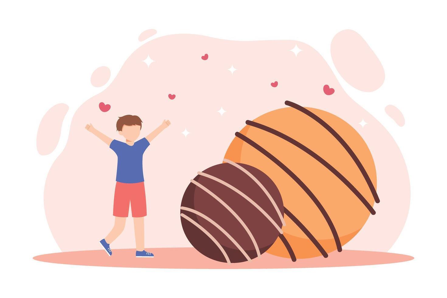 World Chocolate Day Flat Illustration Design vector