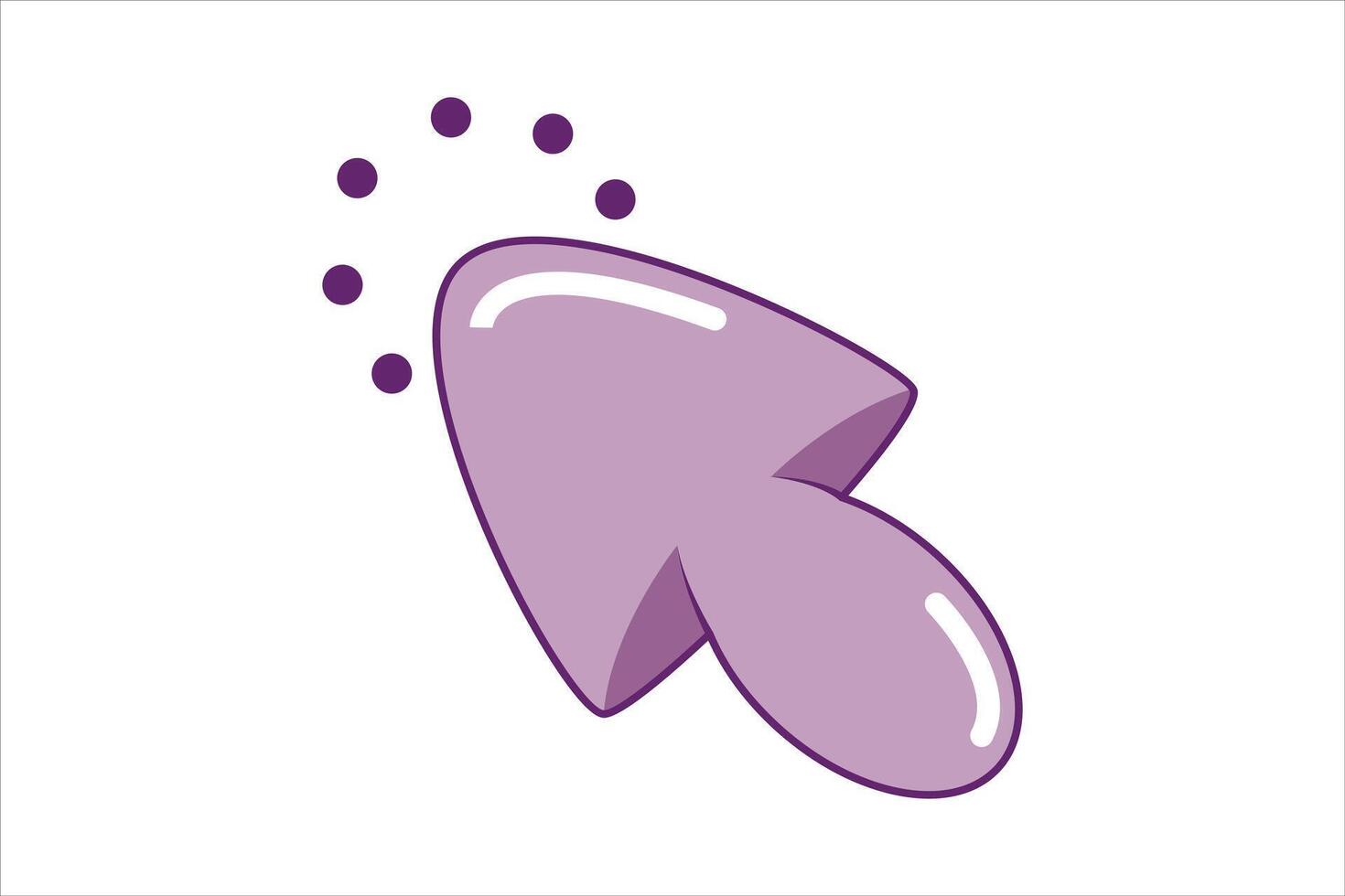 Mouse Arrow Flat Sticker Design vector