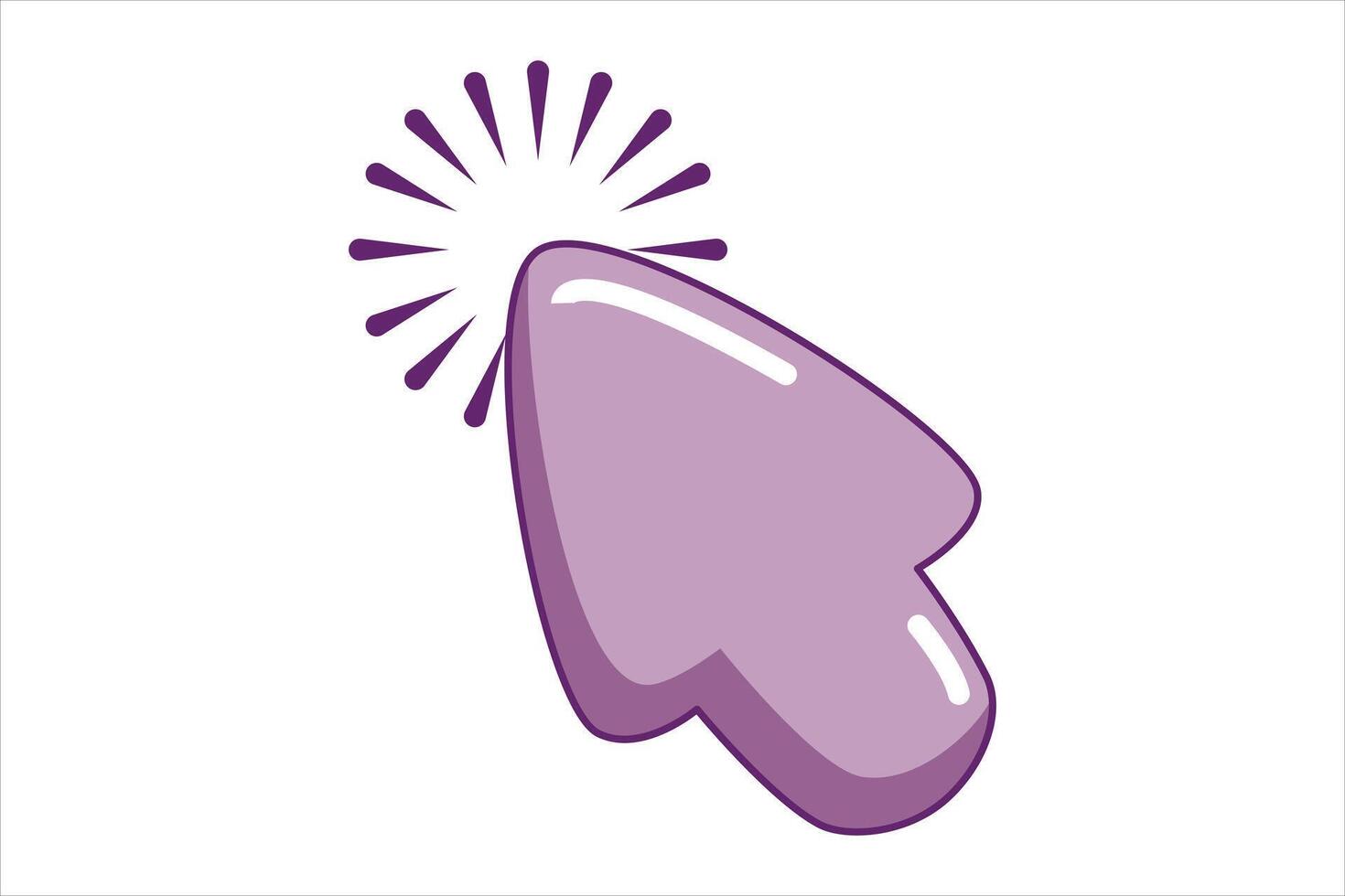 Mouse Arrow Flat Sticker Design vector