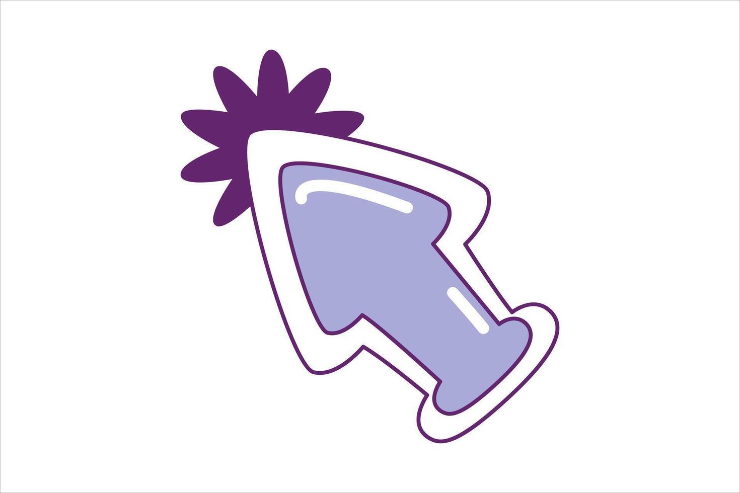 Mouse Arrow Flat Sticker Design vector
