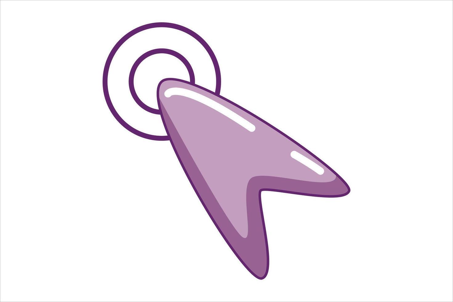 Mouse Arrow Flat Sticker Design vector