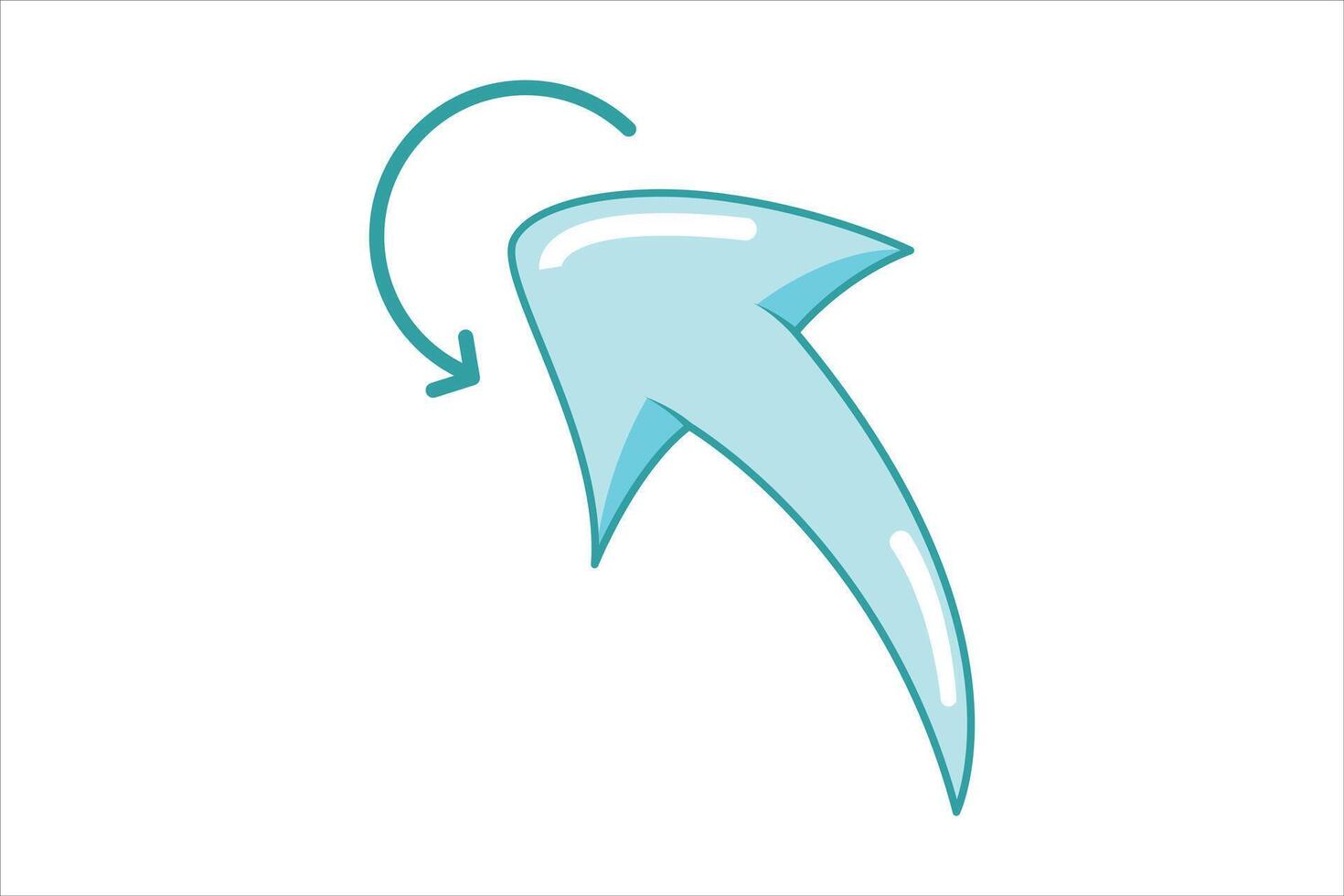 Mouse Arrow Flat Sticker Design vector