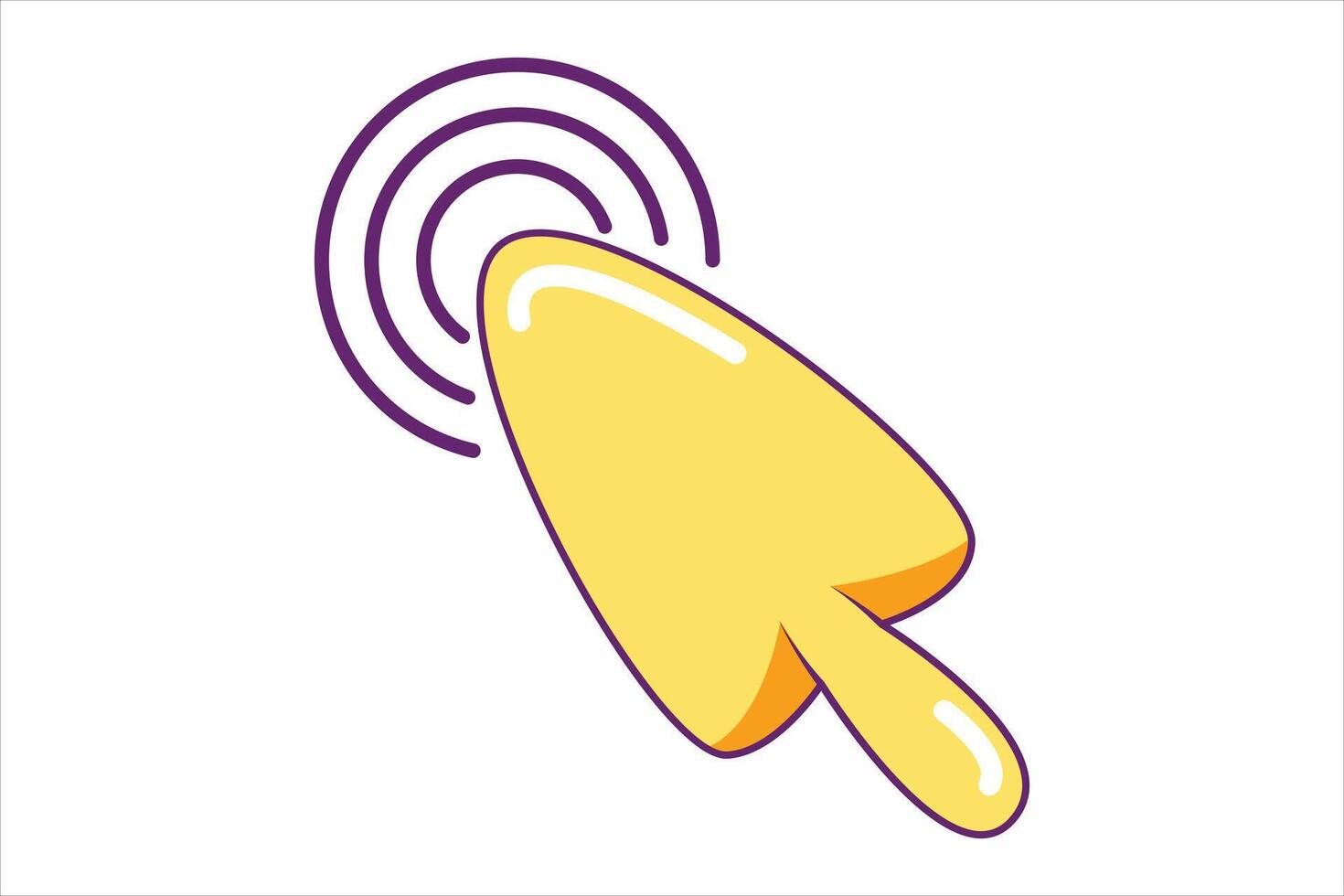 Mouse Arrow Flat Sticker Design vector