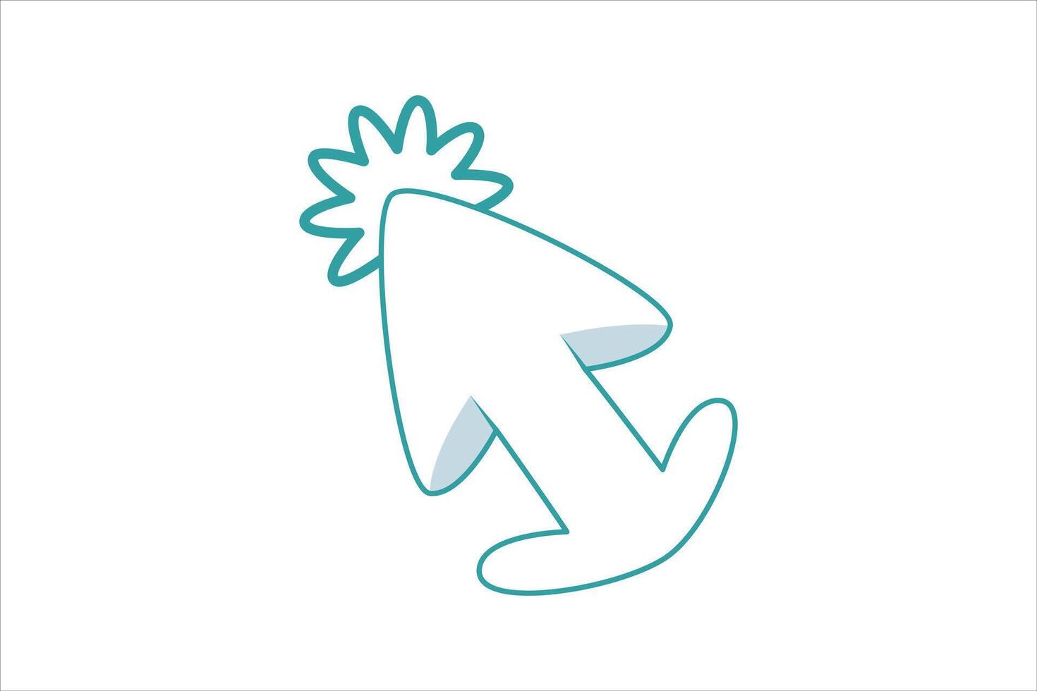Mouse Arrow Flat Sticker Design vector