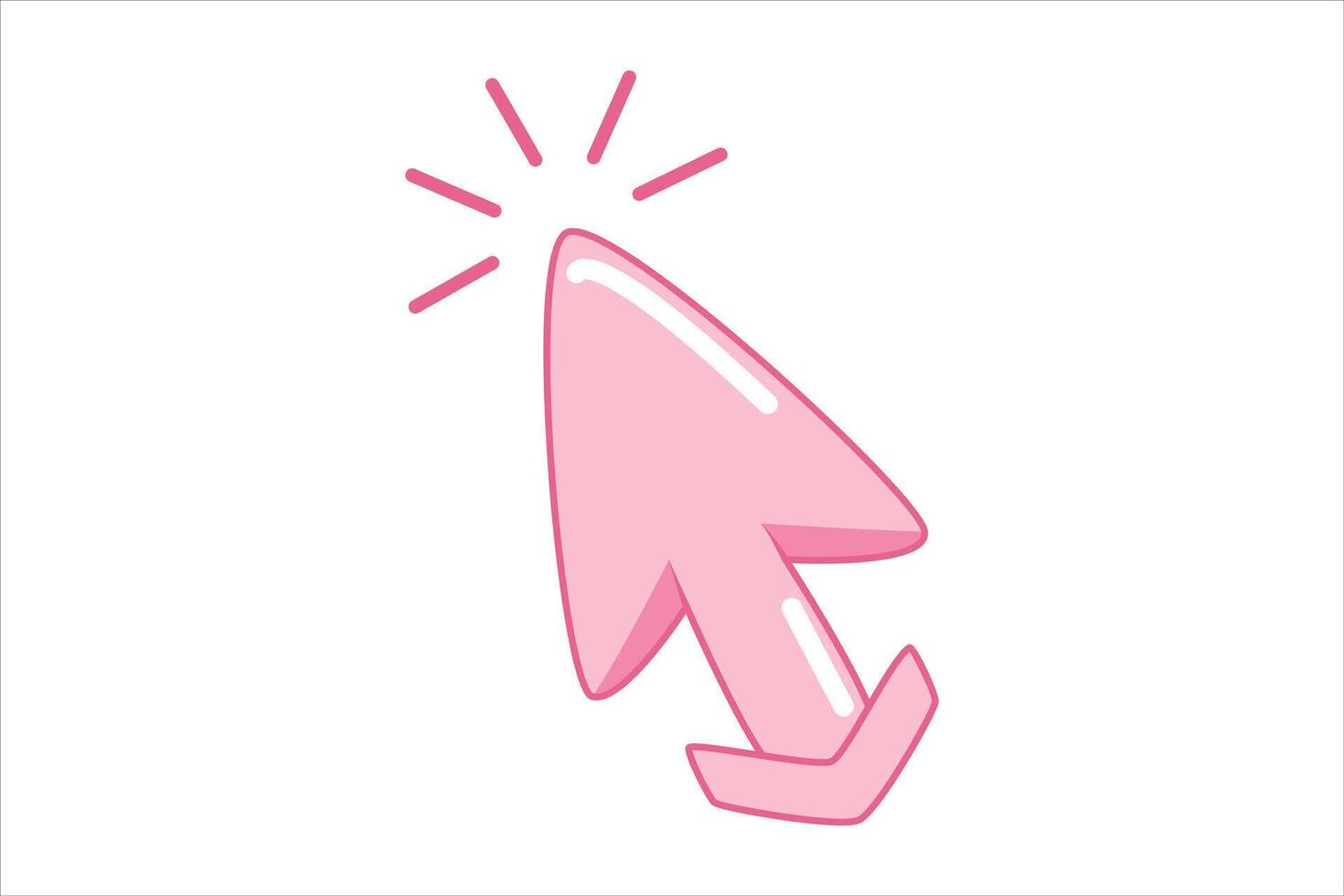 Mouse Arrow Flat Sticker Design vector
