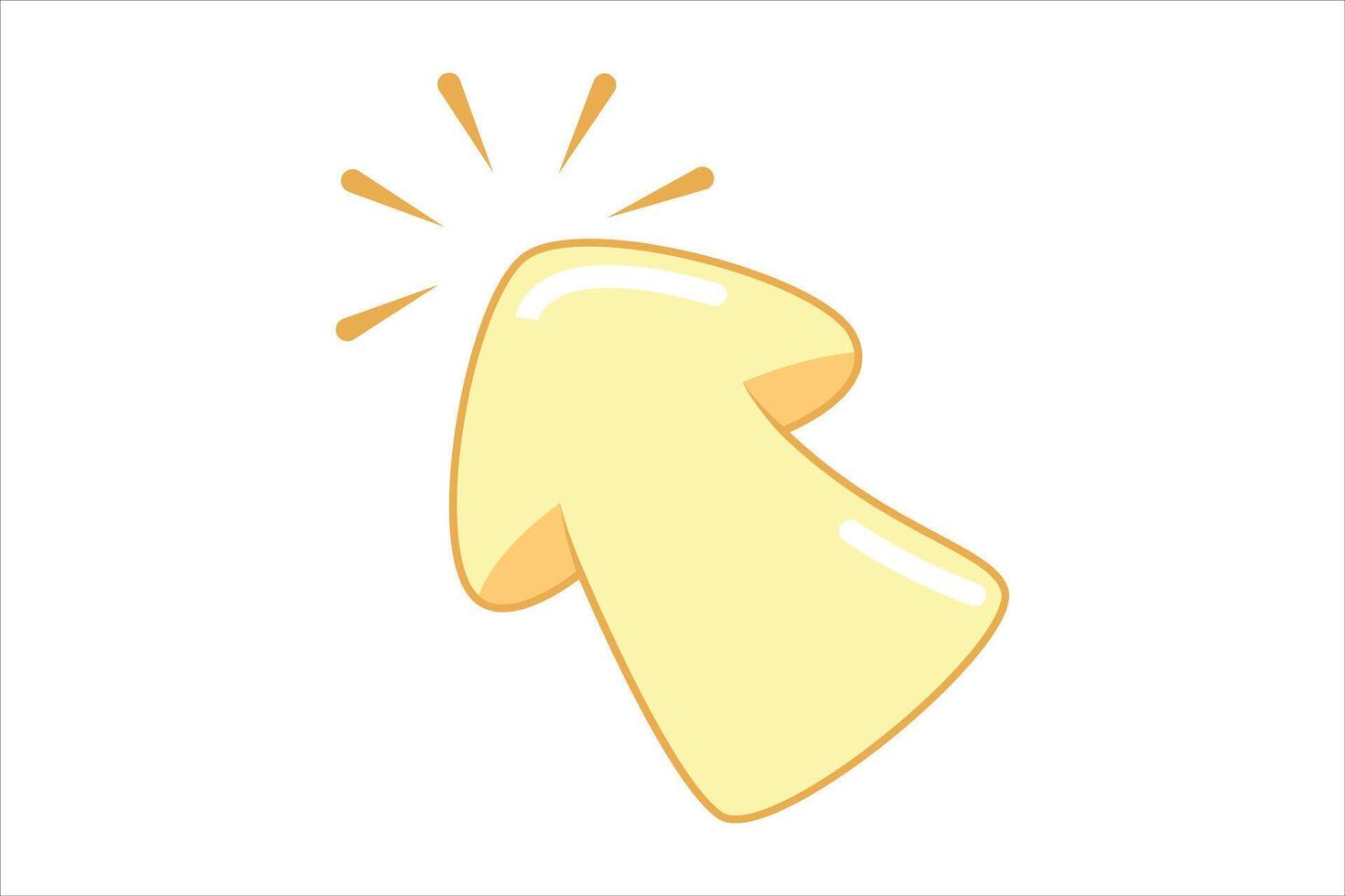 Mouse Arrow Flat Sticker Design vector
