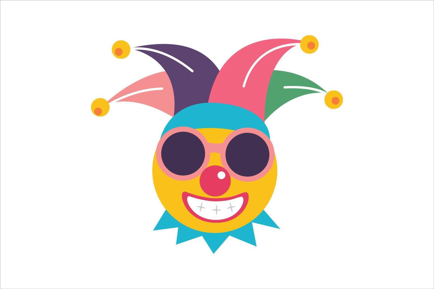 April Fools Flat Sticker Design vector