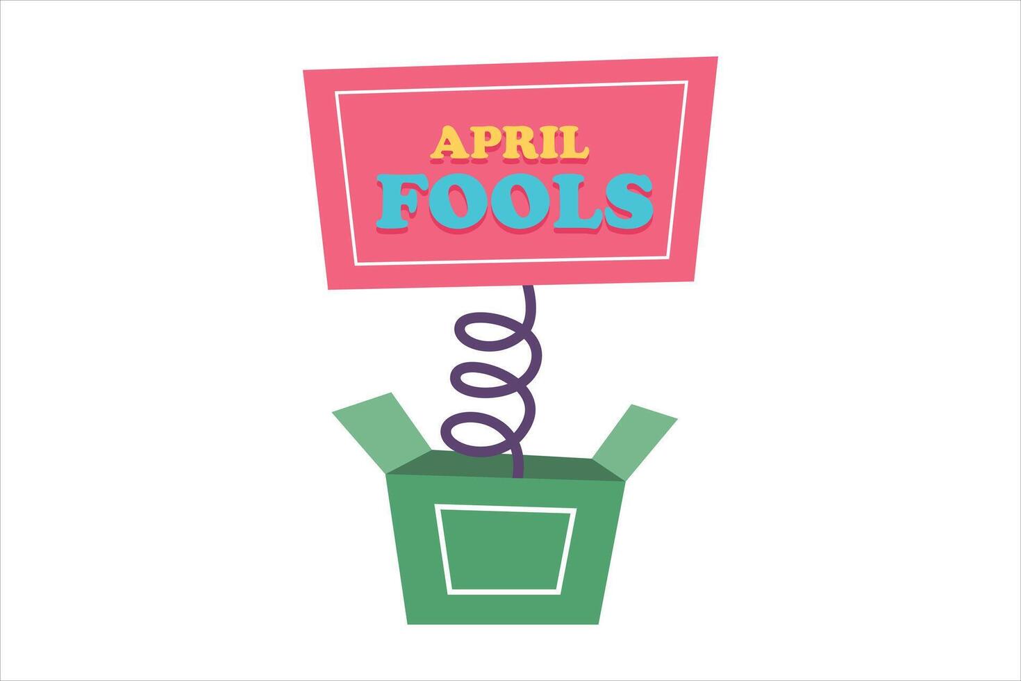 April Fools Flat Sticker Design vector
