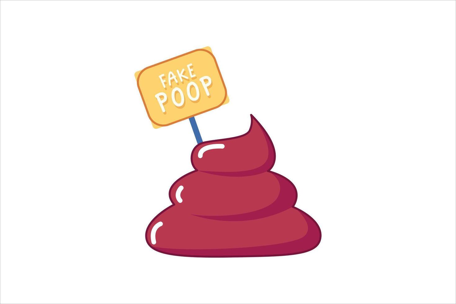 April Fools Flat Sticker Design vector