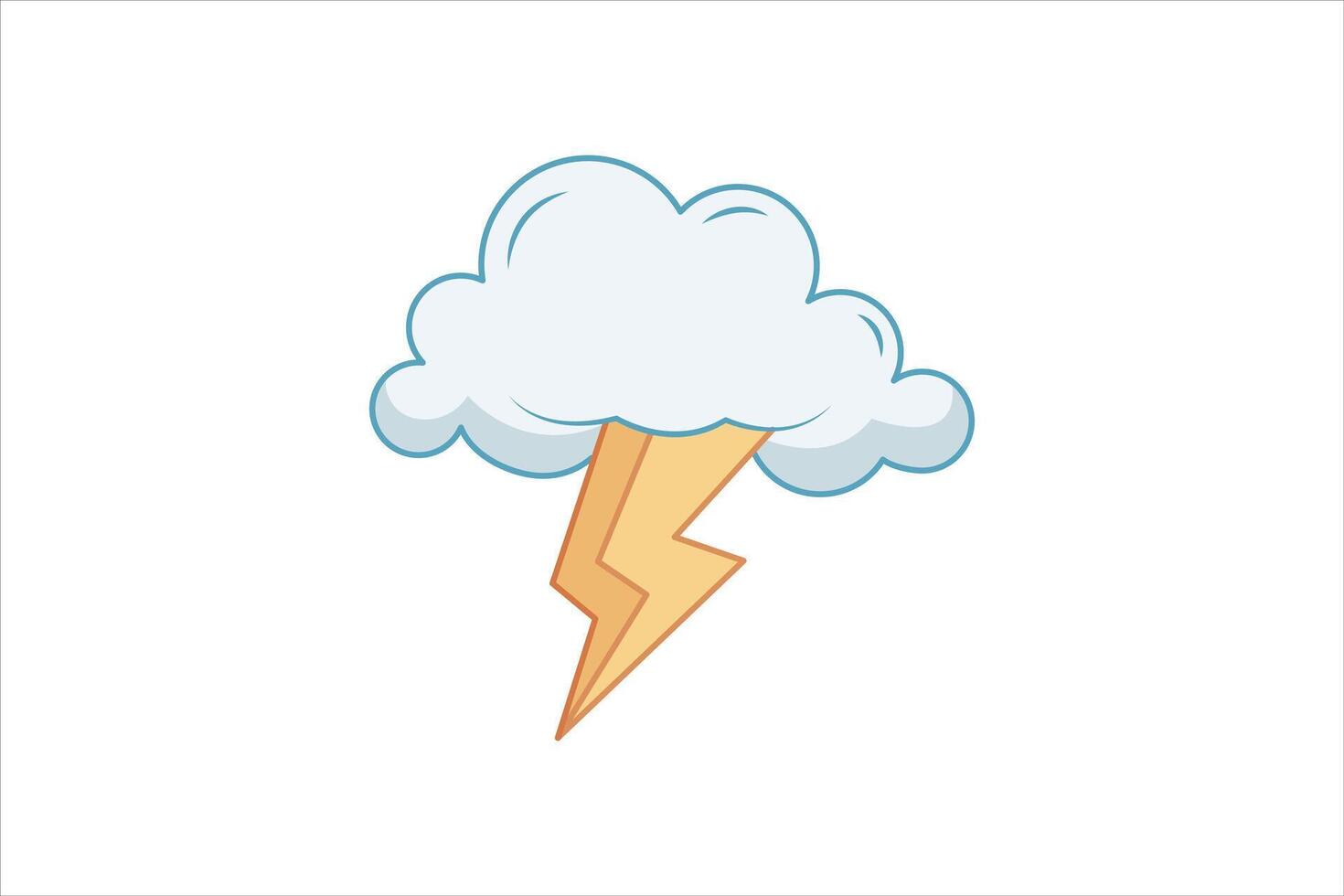Cloud Weather Flat Sticker Design vector