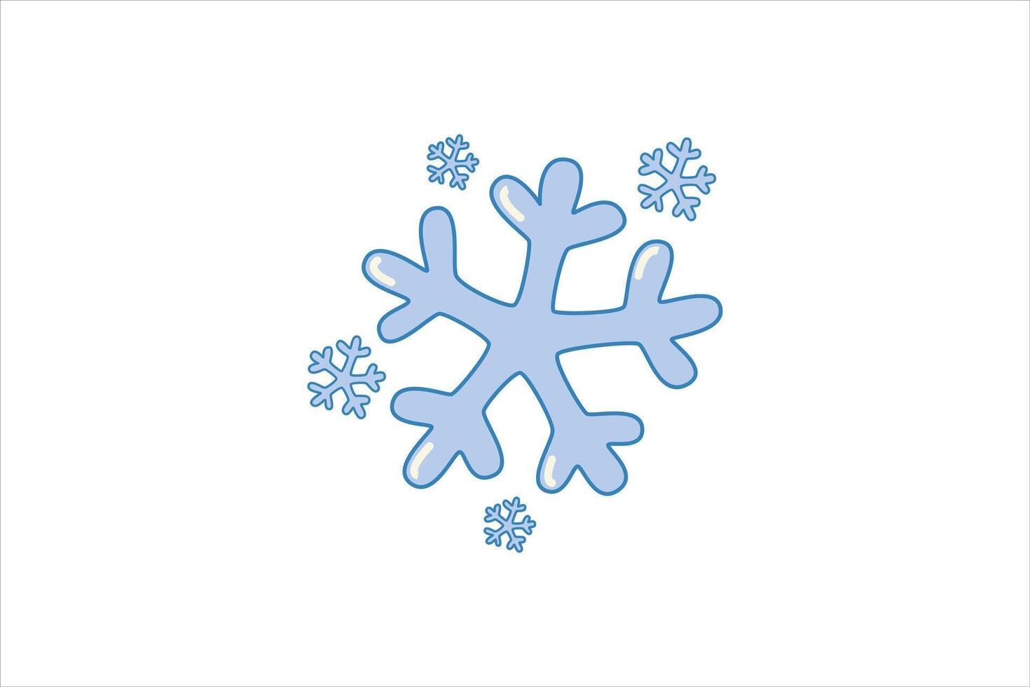 Ice Crystal Weather Flat Sticker Design vector