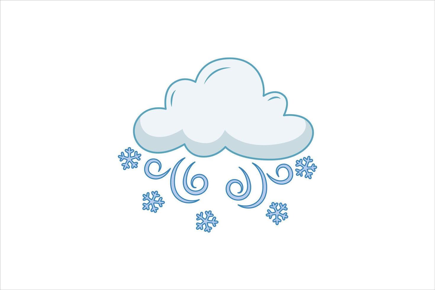 Cloud Weather Flat Sticker Design vector