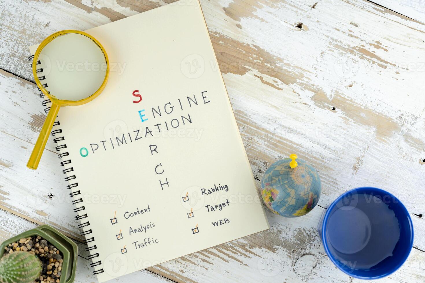 SEO,concept Search engine optimization photo