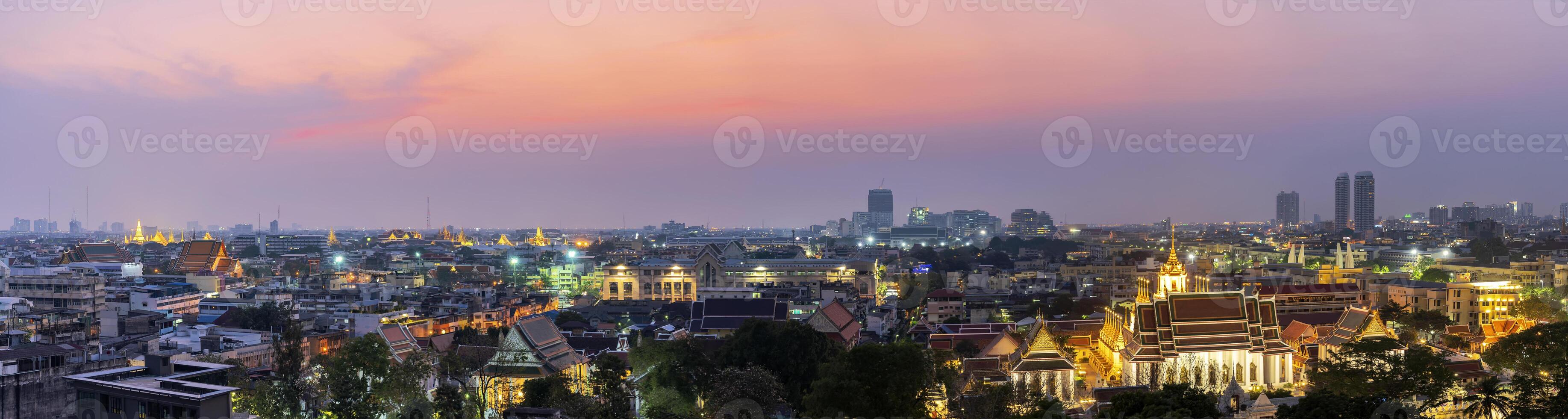 Panoramic view of Bangkok, in Thailand. Panorama concept. photo
