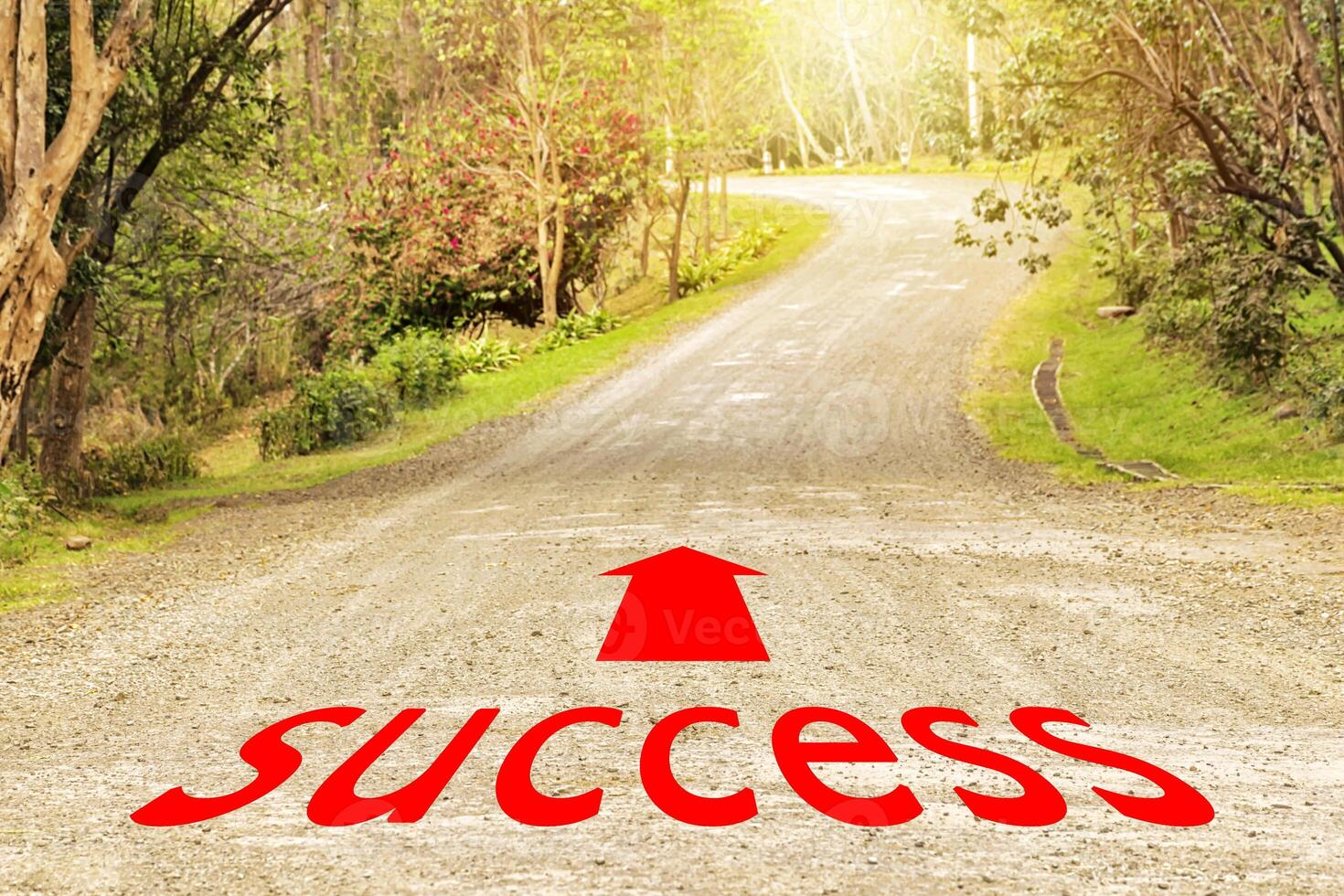 The way to success, Arrows and letters are created. photo