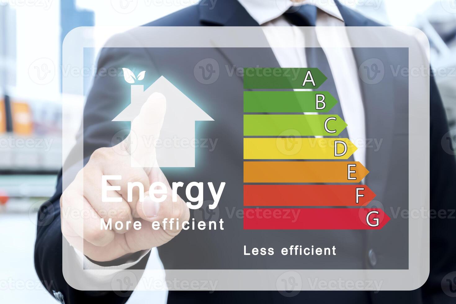 Energy efficiency rating of buildings for sustainable development. photo