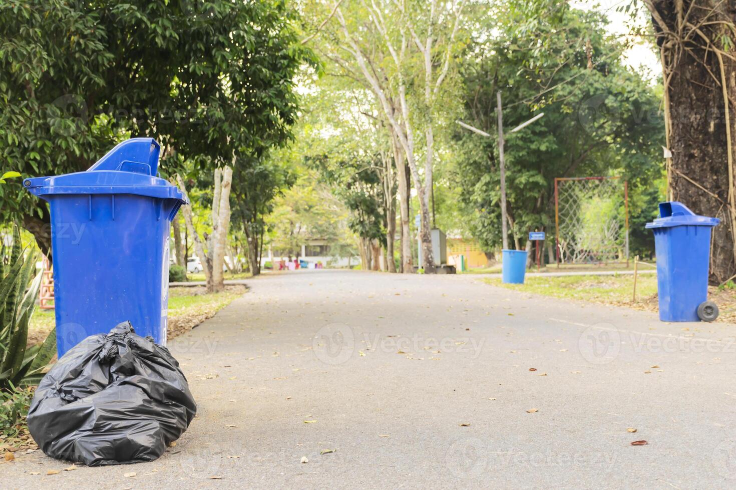 The bins are neatly arranged. Placed along the way. photo