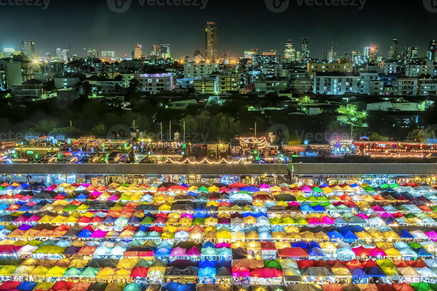 Bangkok, Thailand, Train Night Market Rat-cha-da. photo
