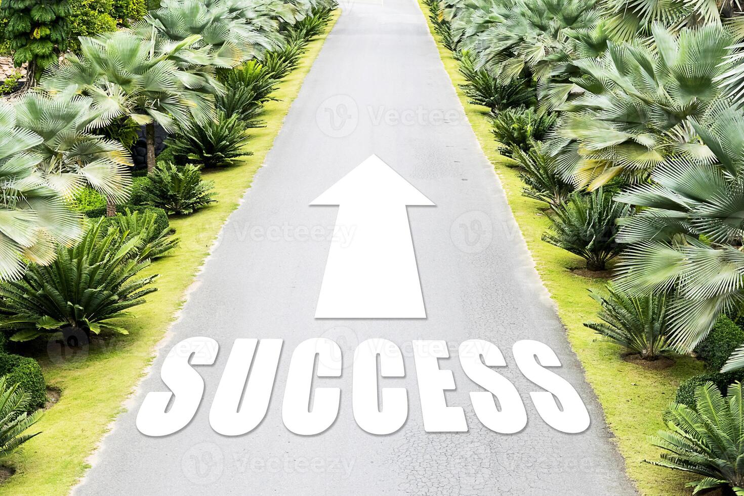 The path of success in the future,Arrow pointing forward. photo