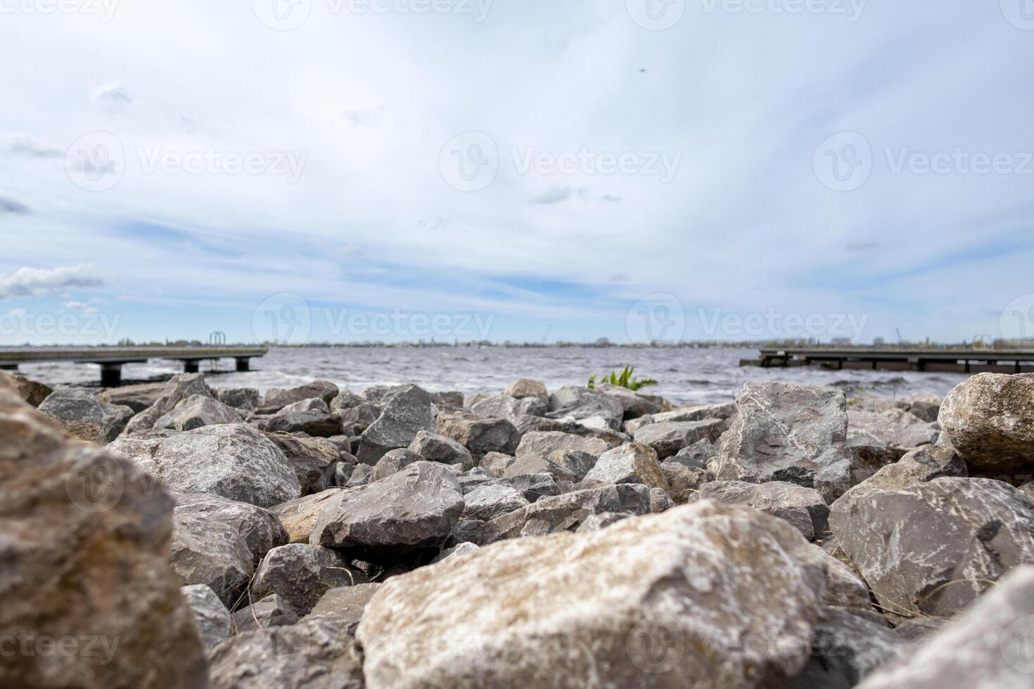 docks in a dutch town called rijnsaterwoude photo