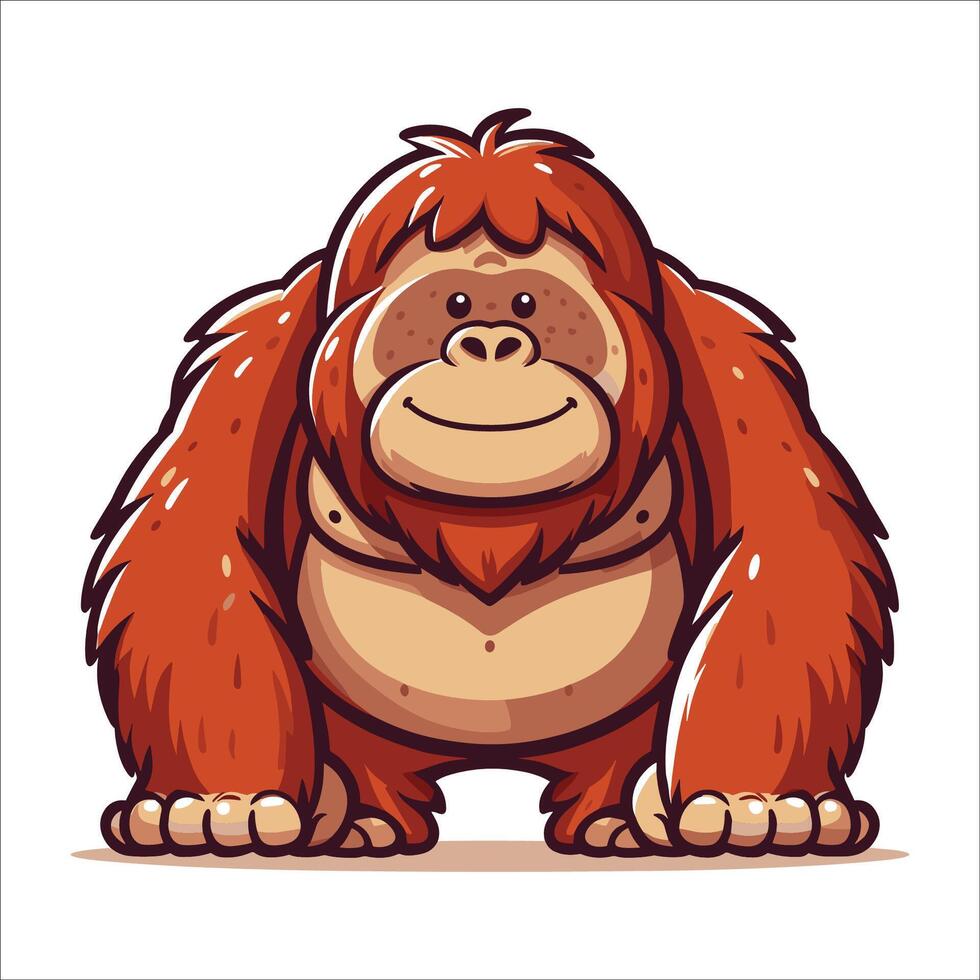 Orang utan cartoon Illustration Isolated on white background vector
