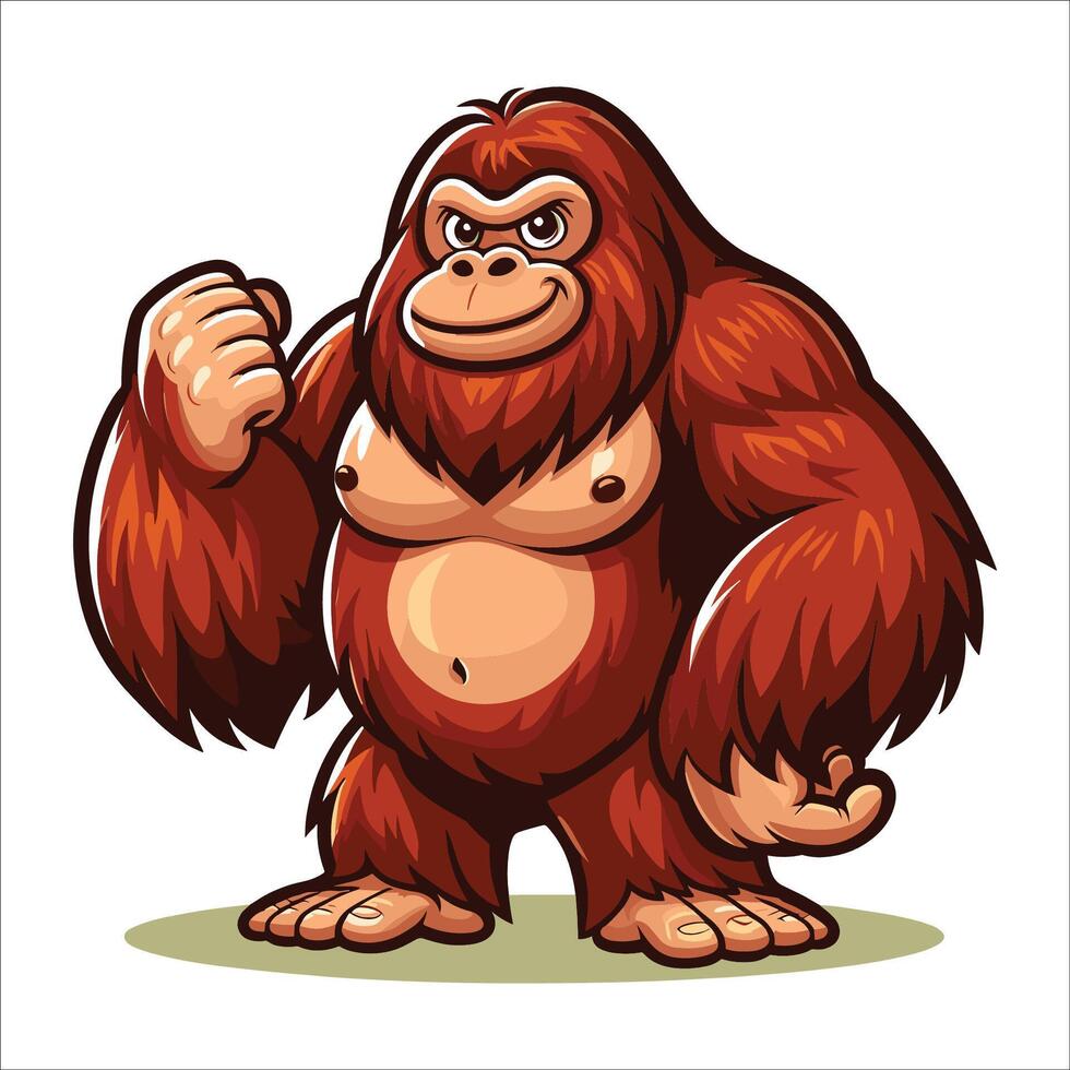 Orang utan cartoon Illustration Isolated on white background vector