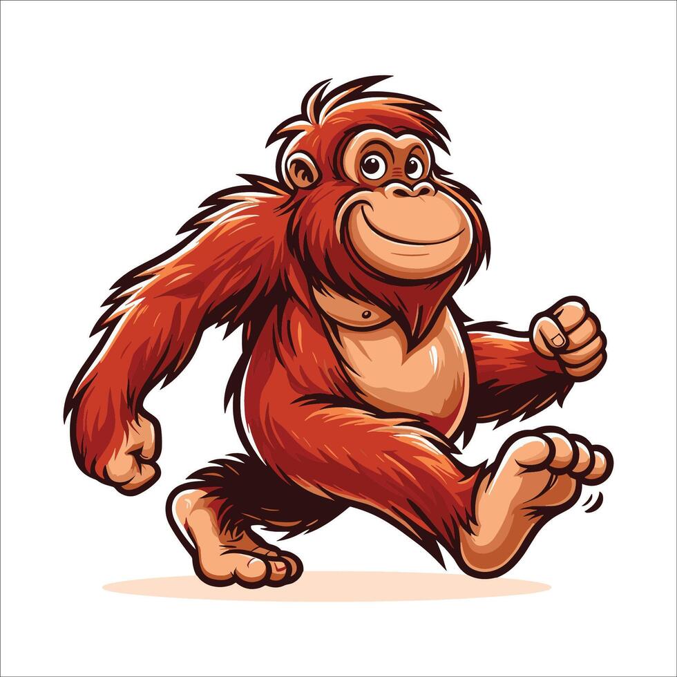 Orang utan cartoon Illustration Isolated on white background vector