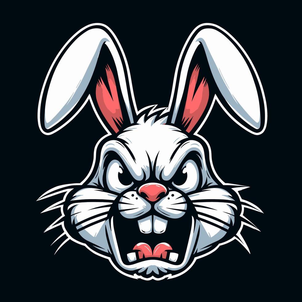 Rabbit head mascot logo template vector
