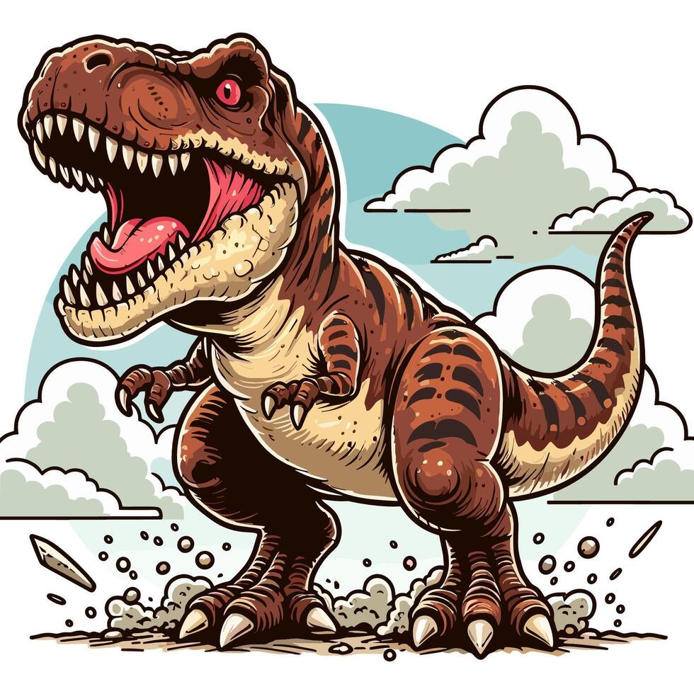 Tyranosaurus rex t-rex illustration for logo and tshirt design vector