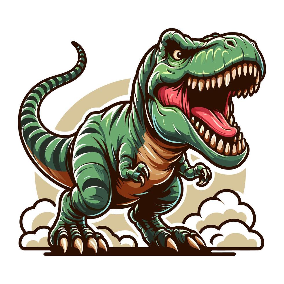 Tyranosaurus rex t-rex illustration for logo and tshirt design vector