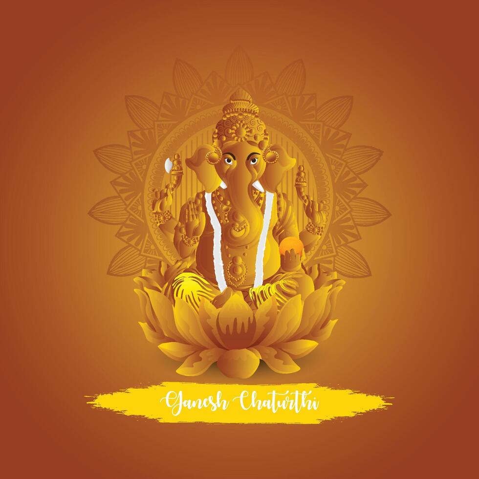 Happy ganesh chaturthi indian festival celebration background vector