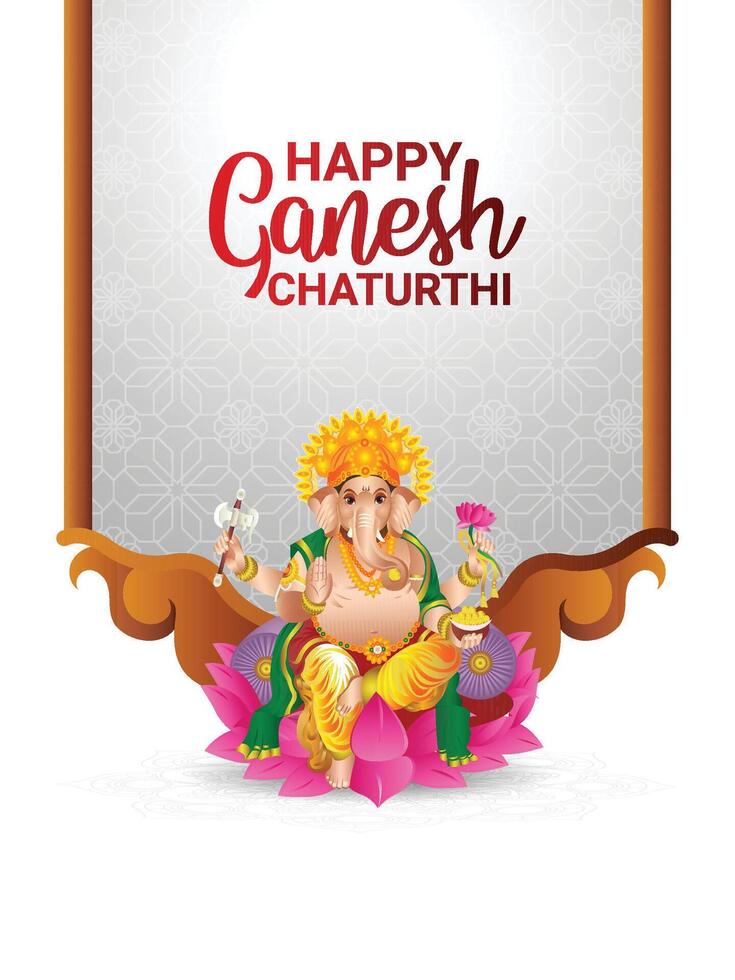 Happy ganesh chaturthi greeting card vector