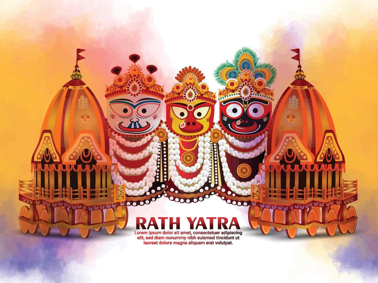 illustration festival Ratha yatra of lord jagannath balabhadra vector