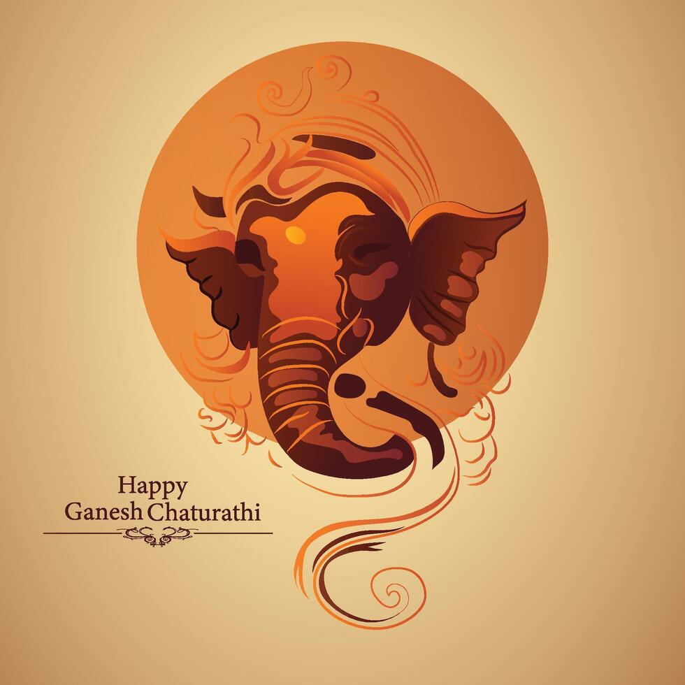 Happy ganesh chaturthi indian festival greeting card vector
