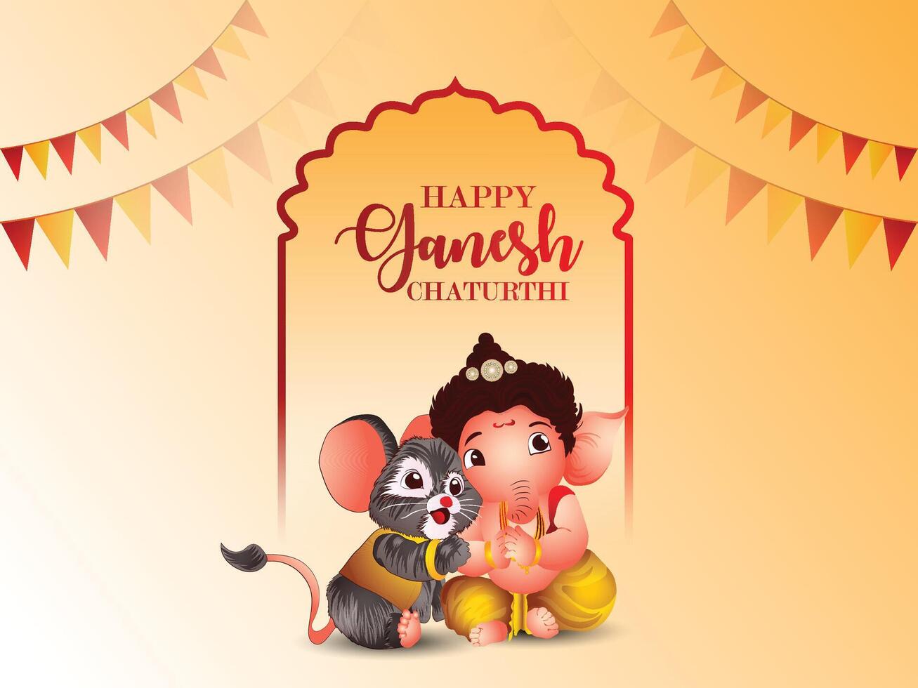 illustration of lord ganesha for happy ganesh chaturthi vector