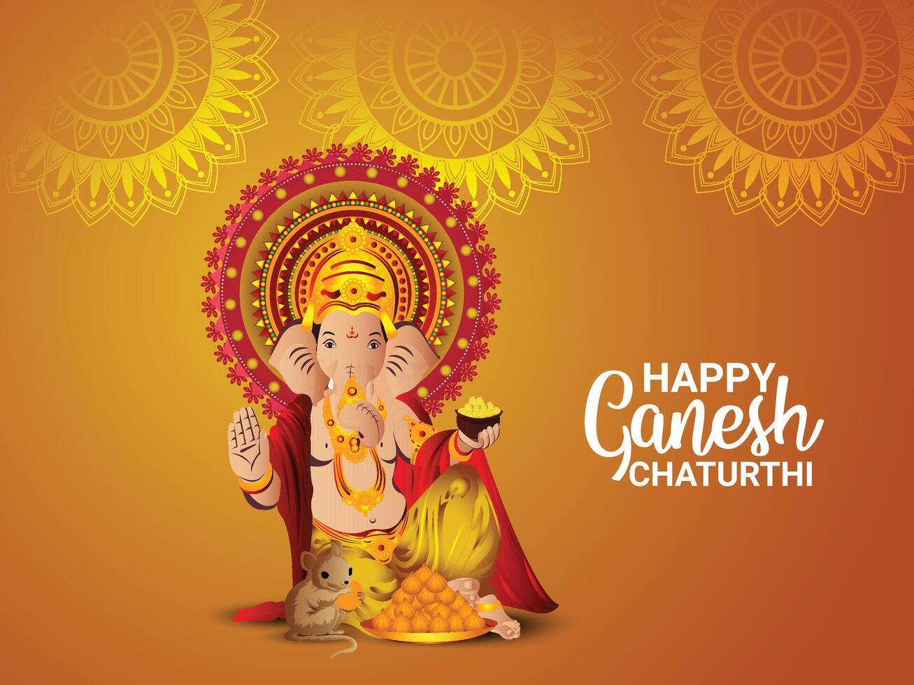 Happy ganesh chaturthi greeting card vector