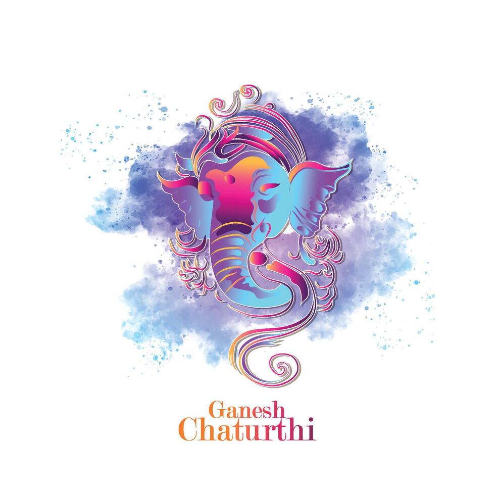 Realistic illustration of happy ganesh chaturthi celebration card vector