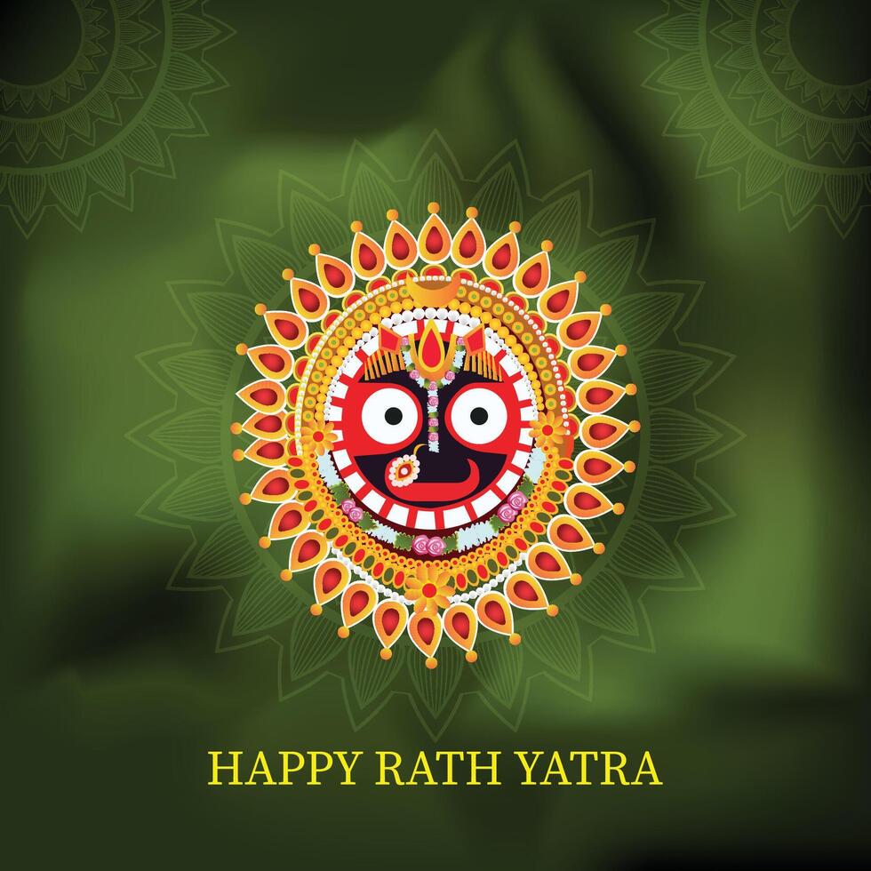 Rath yatra of lord jagannath balabhadra and subhadra festival celebration background vector