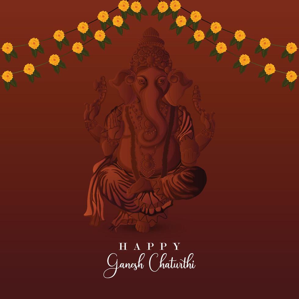 Creative design concept of happy ganesh chaturthi vector