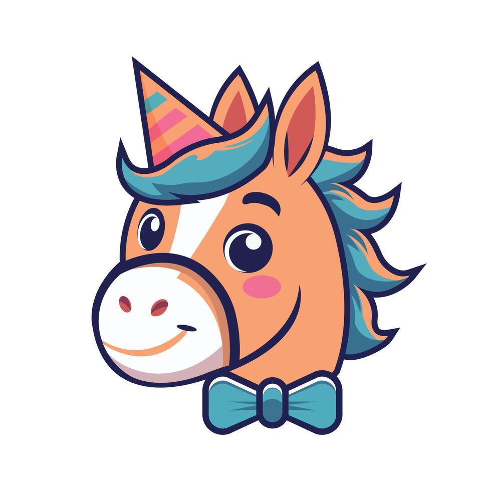 Beautiful stylized horse head illustration vector