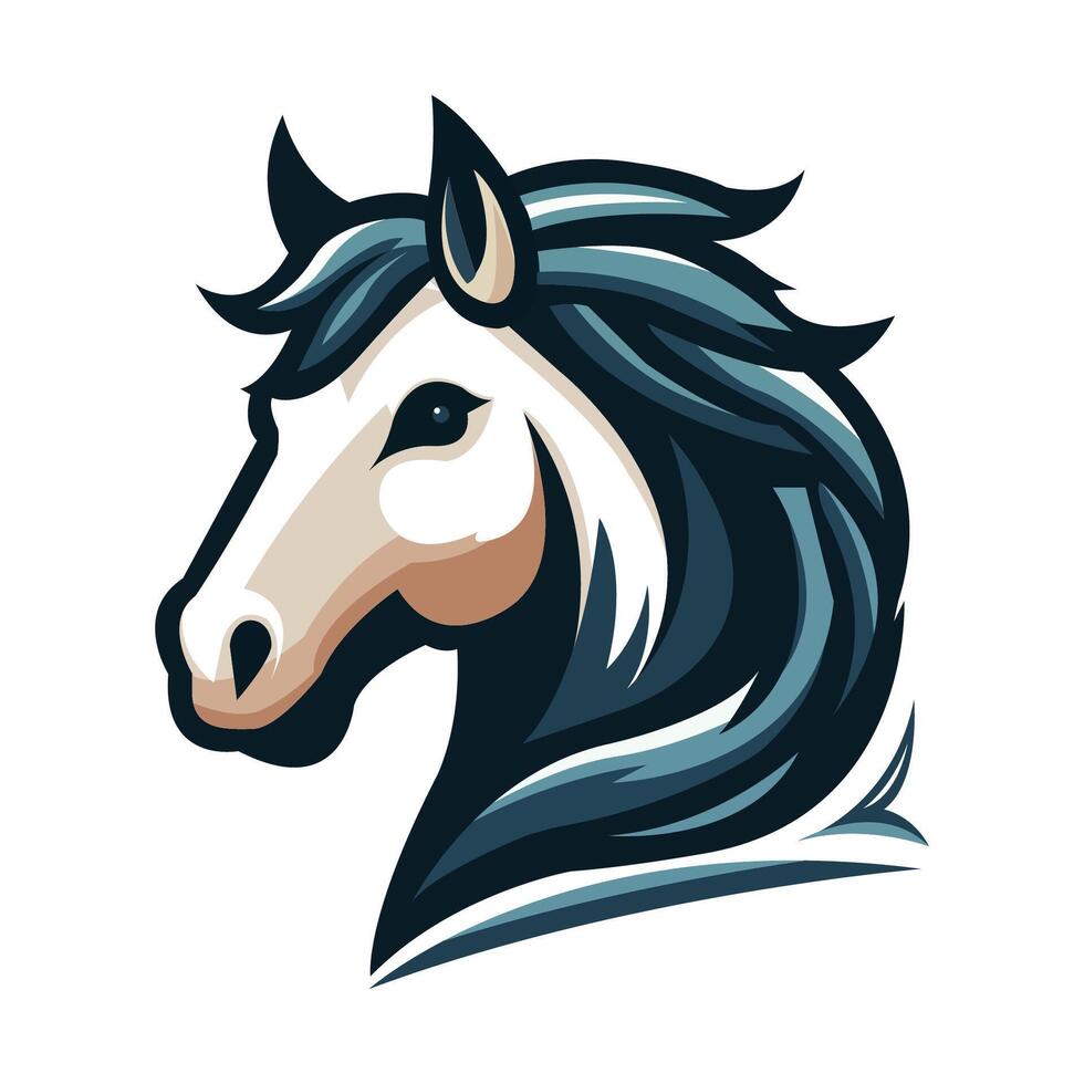 sports horse head mascot logo design vector