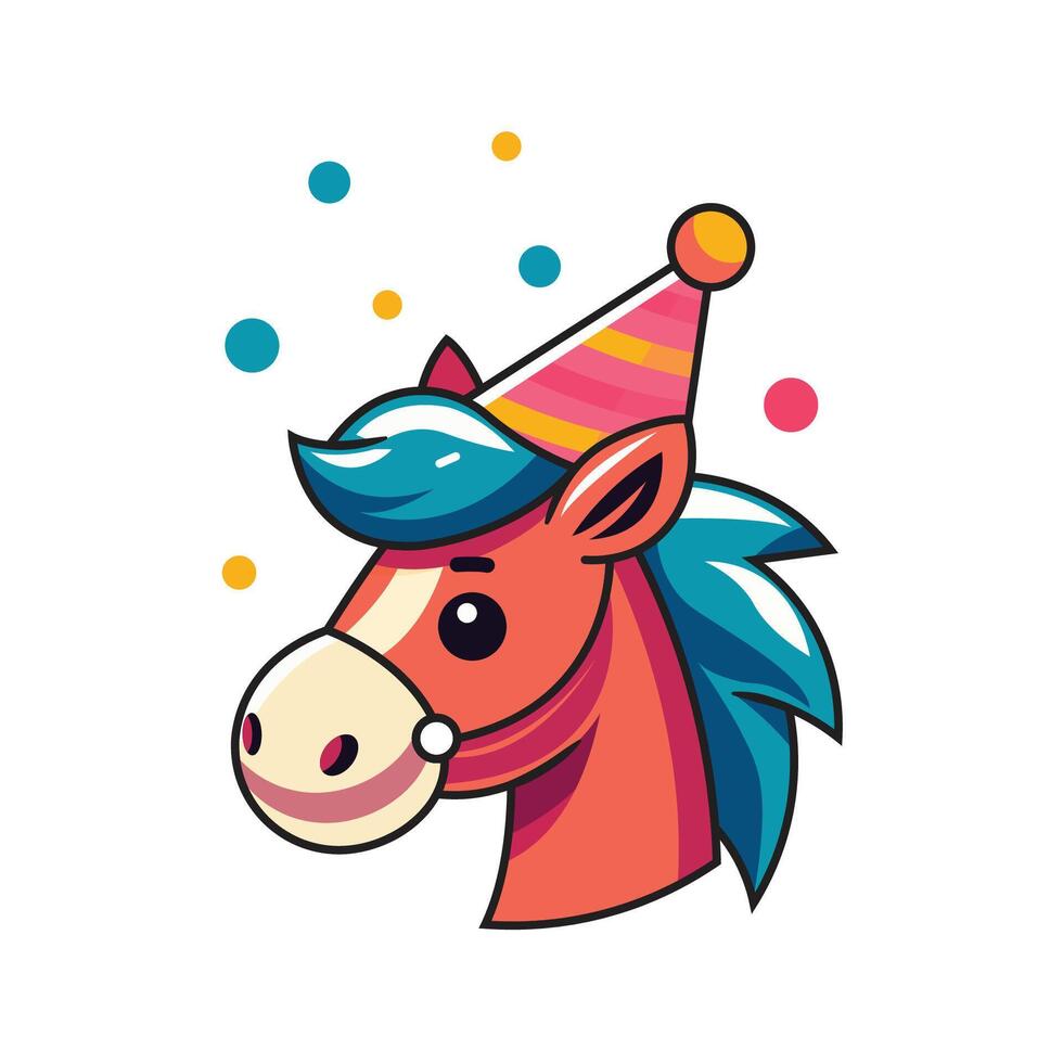 Beautiful stylized horse head illustration vector