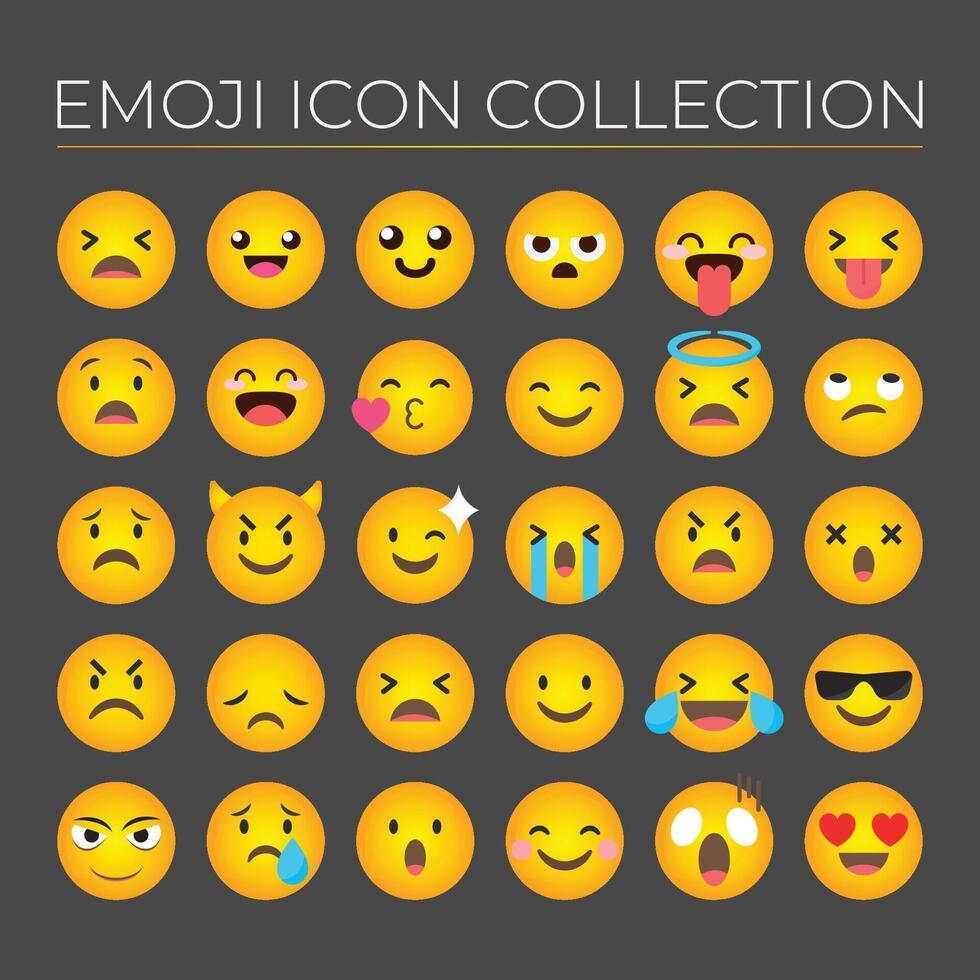 emoji icons collection vector