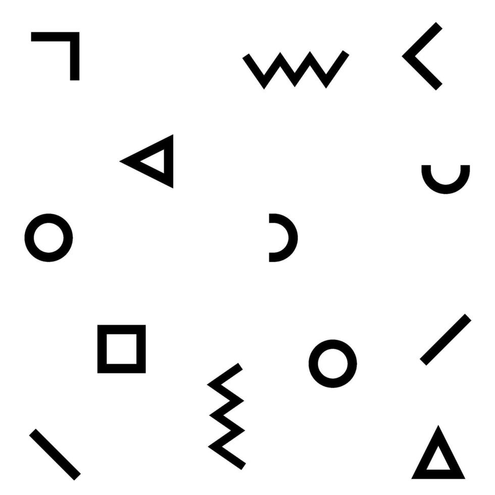 4 Seamless black and white geometric pattern. Hipster Memphis style. Hipster memphis pattern with geometric shapes vector