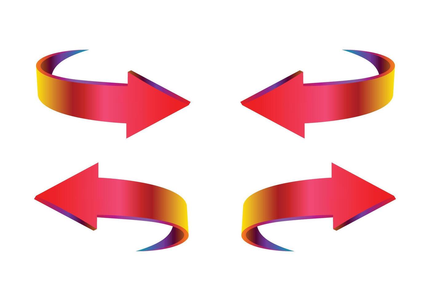Red arrow pointer direction. Illustration isolated on white background. vector