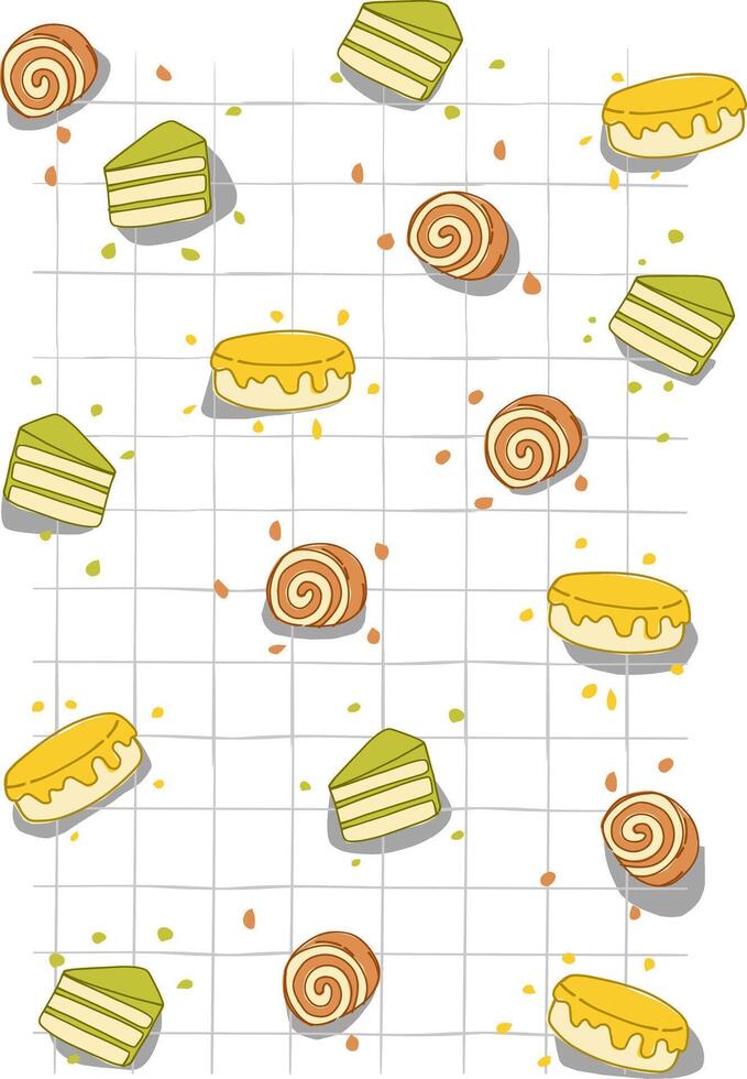 rolled sponge cake a white background vector