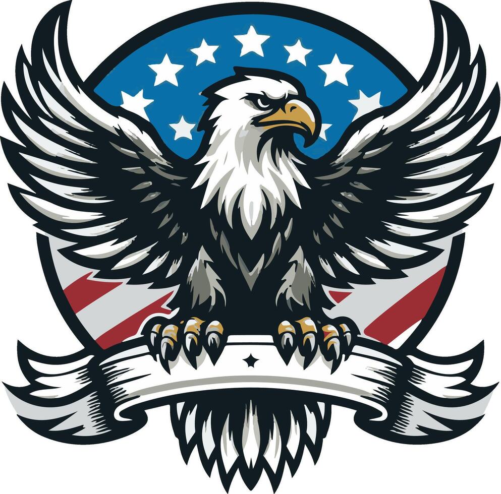 an eagle with its wings spread out vector