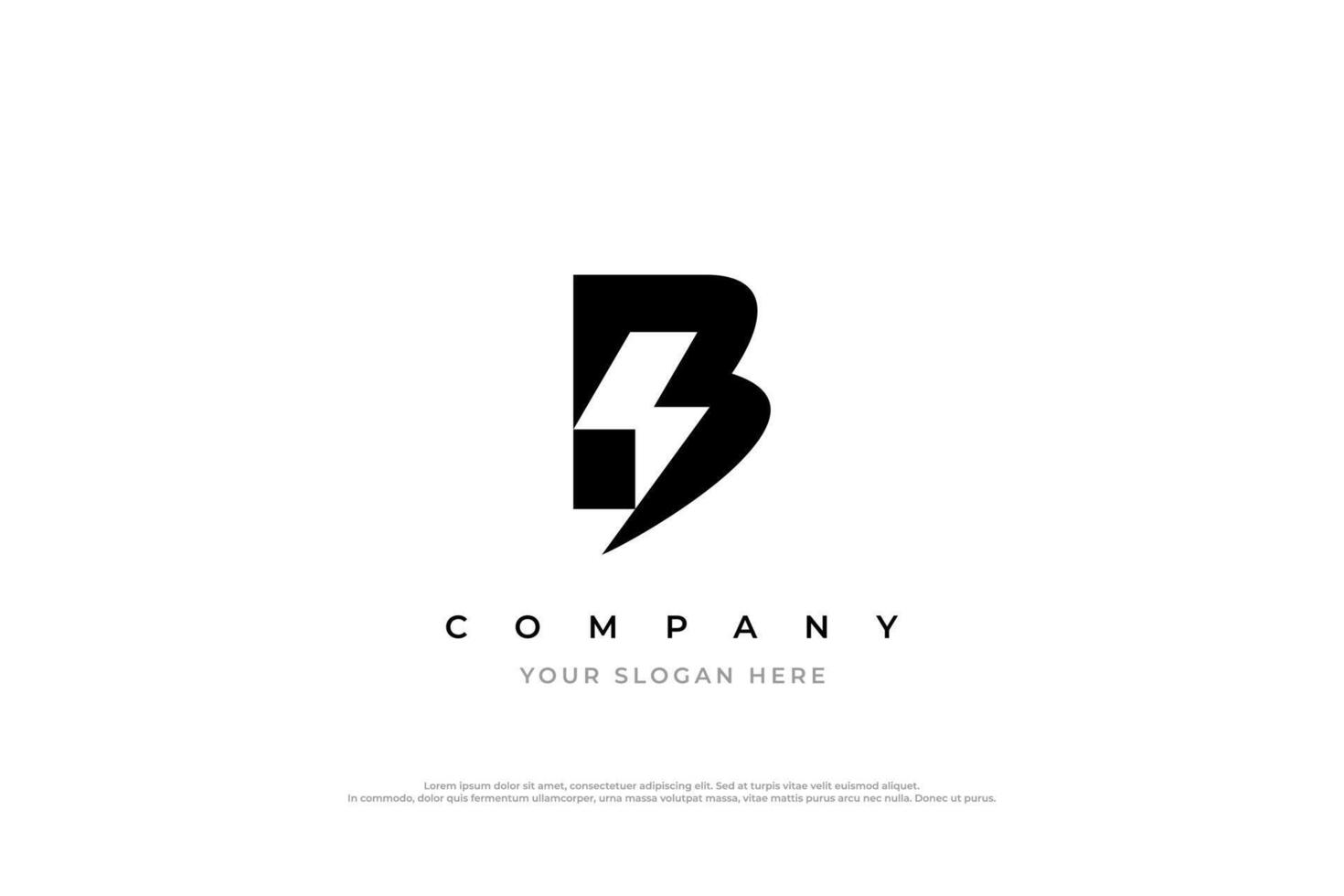 Initial Letter B Bolt Logo Design vector