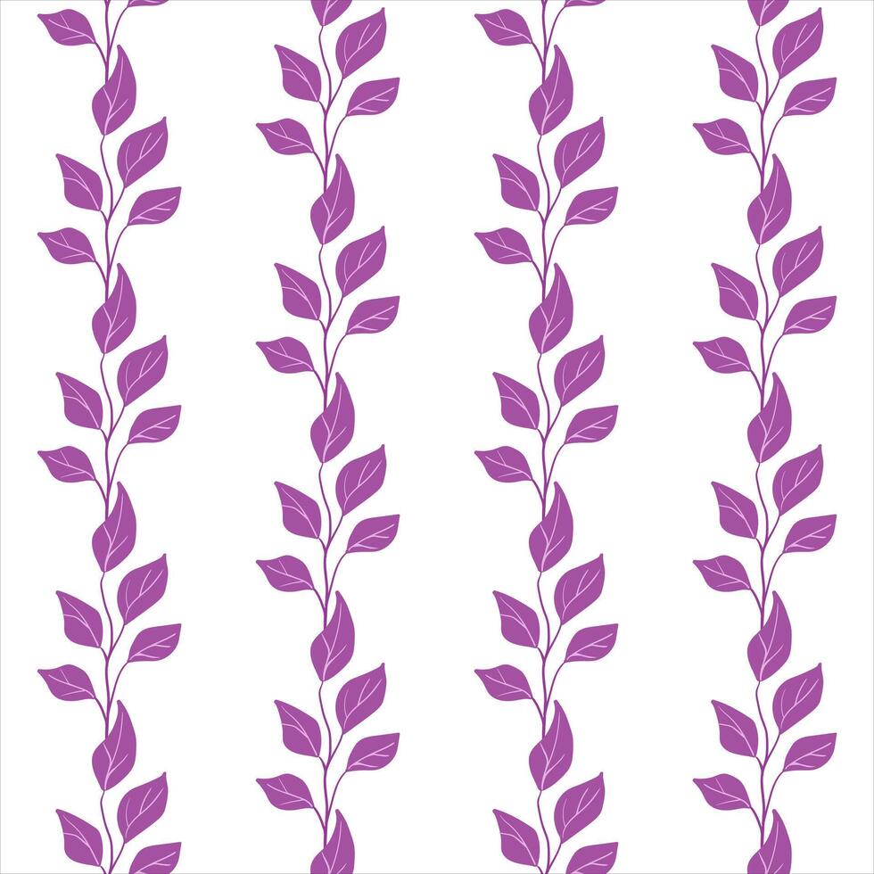 Seamless pattern autumn branch. Lilac plant. Isolated object. Hand drown. Flat vector