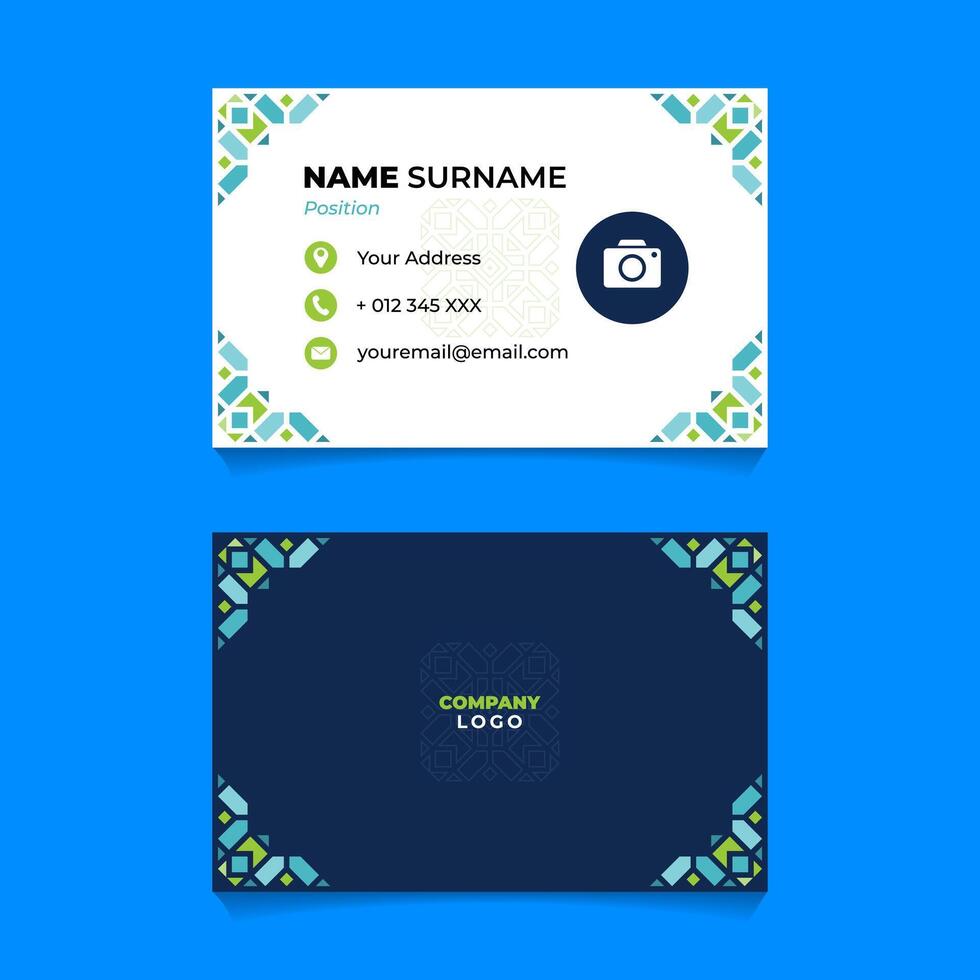 Oriental Geometric Name Card Design for Business or Company vector